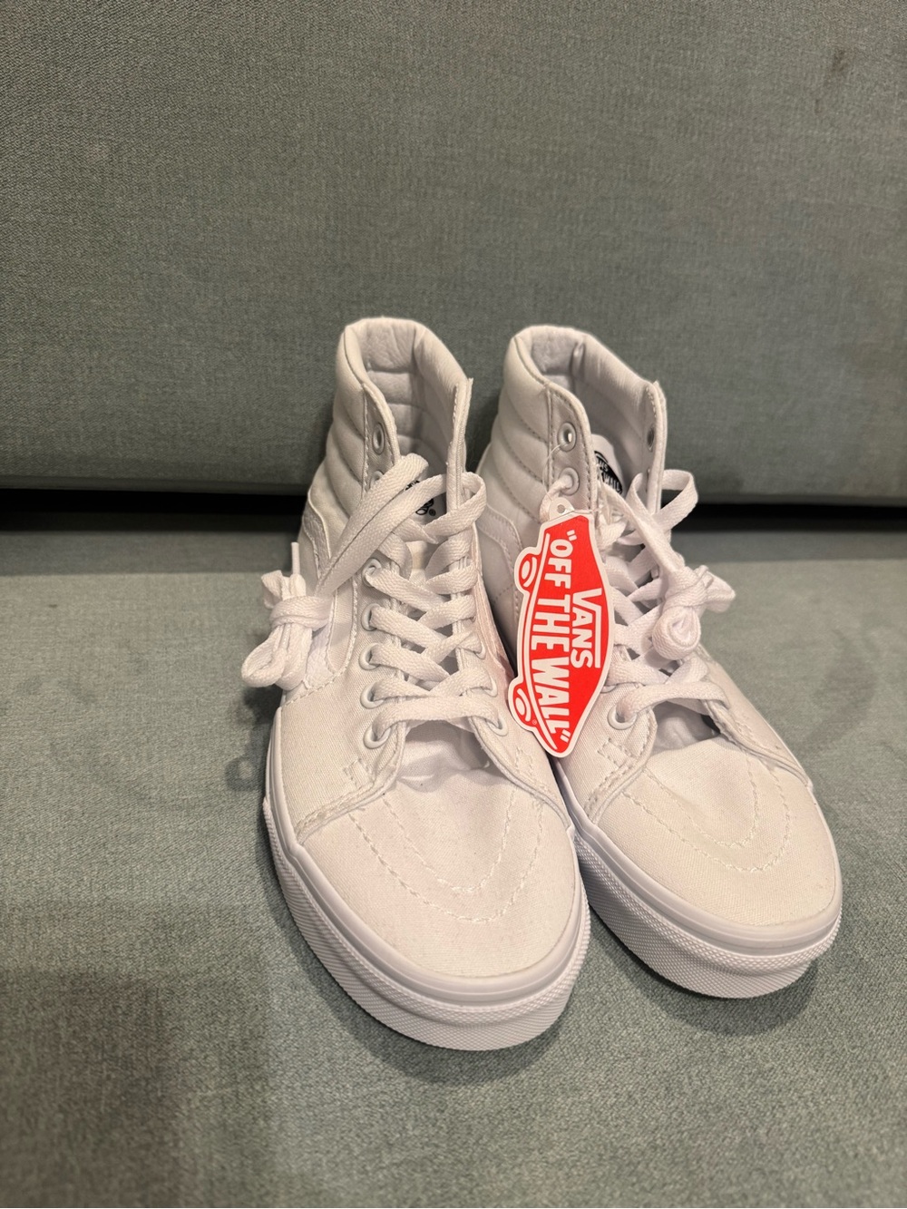 Vans Sk8-Hi True White Canvas High Top Sneakers Womens 6.5 New With Tags